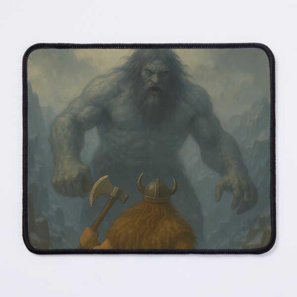 Item preview, Epic Viking vs Frost Giant – Norse Mythology Fantasy Art designed and sold by NorseDrip.