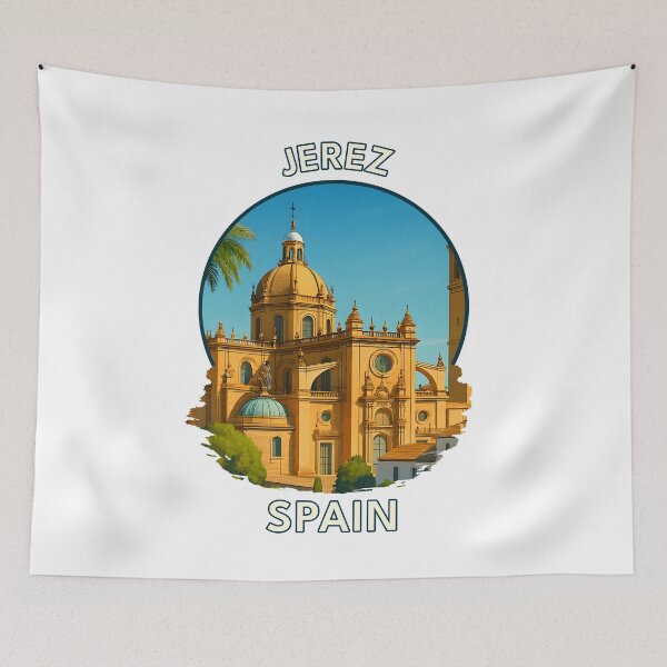 Item preview, Jerez Spain Cityscape – Andalusia Travel Art Print designed and sold by inkNext.