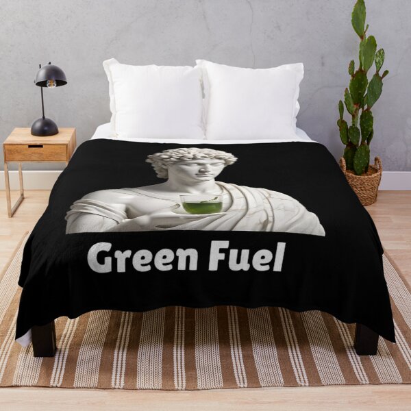 Item preview, Green Fuel - Stoic Statue Holding A Green Tea Shot - Stoicism Art designed and sold by LexaArtworks.