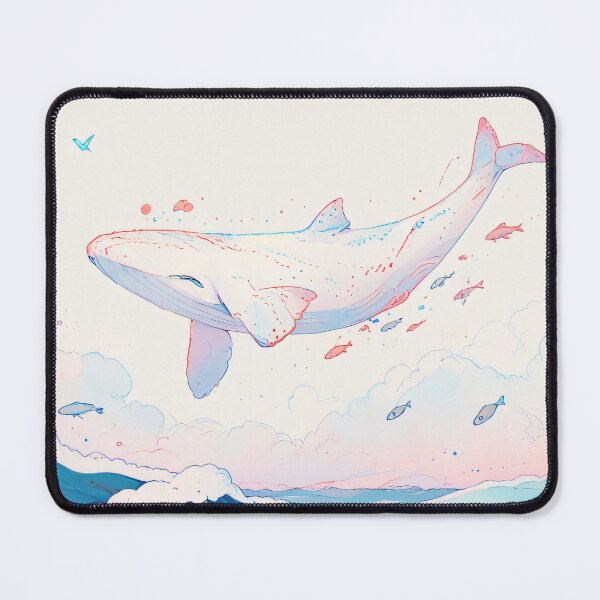Item preview, Flying Pastel Whale Over the Ocean designed and sold by KiraChie.