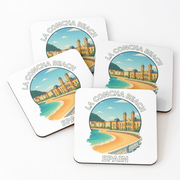 Item preview, La Concha Beach Promenade – San Sebastián Spain Coastal Art designed and sold by inkNext.