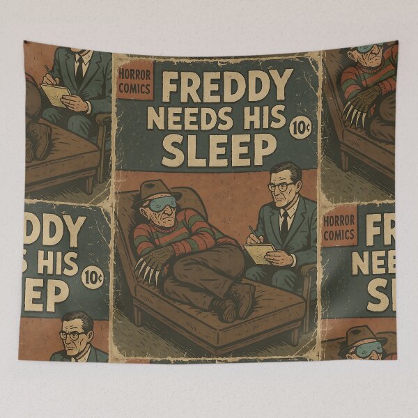 Item preview, Freddy Needs His Sleep - Classic Horror Movie Parody designed and sold by bapupa.