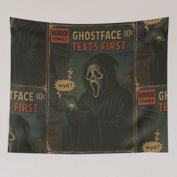 Item preview, Ghostface Texts First - Classic Horror Movie Parody designed and sold by bapupa.