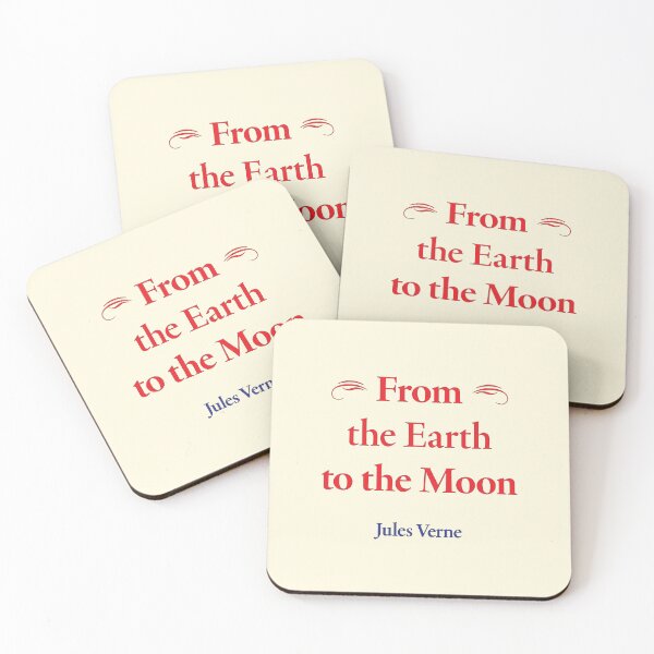Item preview, Jules Verne, From the Earth to the Moon, French Novelist, Poet and Playwright, Classic Literature designed and sold by CharlottePlaceArt.