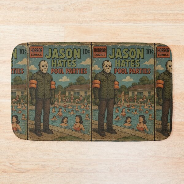 Item preview, Jason hates pool parties - Classic Horror Movie Parody designed and sold by bapupa.