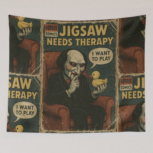 Item preview, Jigsaw needs therapy - Classic Horror Movie Parody designed and sold by bapupa.