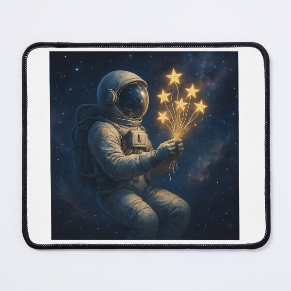 Artikelvorschau, Astronaut hält einen Strauß Sterne – Cosmic Dream Space Art entworfen und verkauft von RouniBoutique.