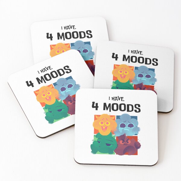 Item preview, I Have 4 Moods – Funny Cartoon Faces Design designed and sold by WaviStudio.