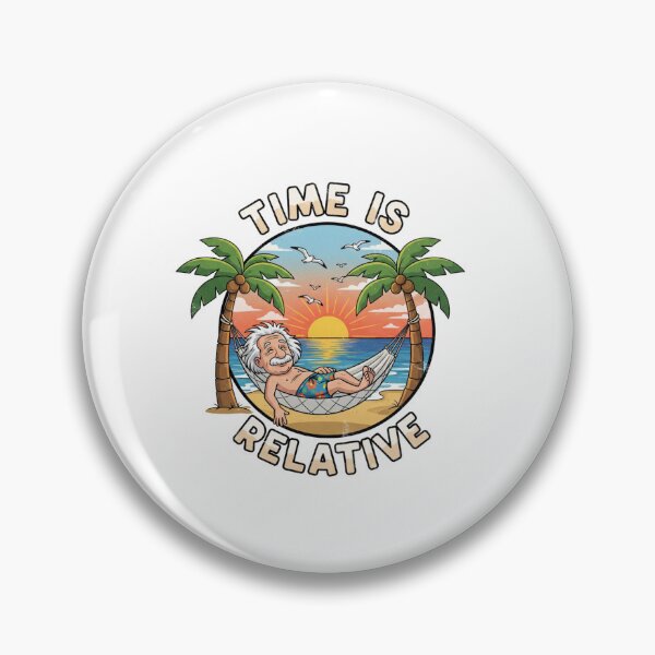 Item preview, Time is relative, Albert Einstein, beach, vacation, Funnyfits70, retro, vintage, meme, funny, humor designed and sold by FunnyFits70.