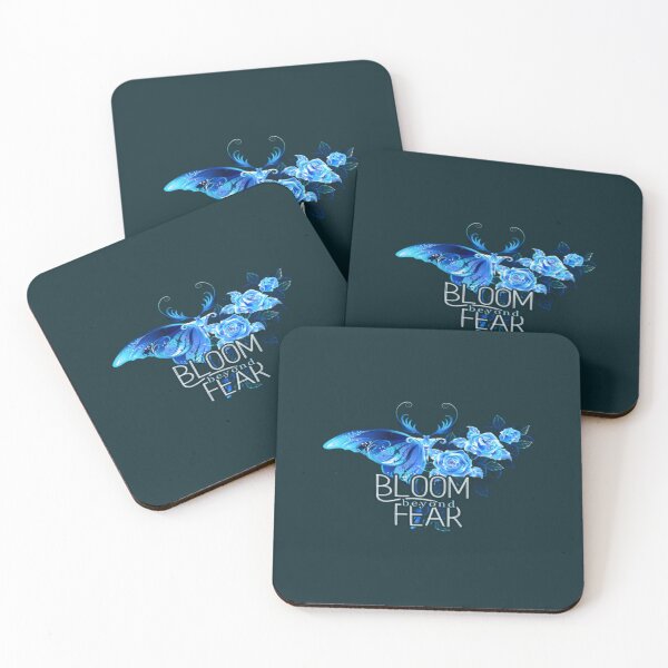 Item preview, Bloom Beyond Fear – Elegant Blue Butterfly & Rose Design designed and sold by JM Language Service.