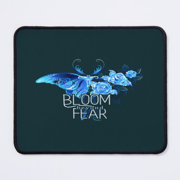Item preview, Bloom Beyond Fear – Elegant Blue Butterfly & Rose Design designed and sold by JM Language Service.