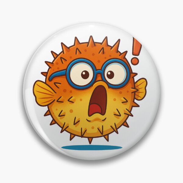 Item preview, Surprised Pufferfish with Glasses designed and sold by Khamique.