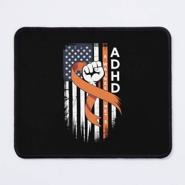Item preview, ADHD Awareness American Flag Orange Ribbon designed and sold by WalshDrawnLaugh.