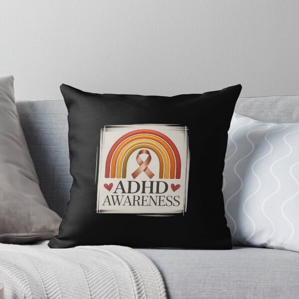 Item preview, ADHD Awareness Bleached Rainbow Orange Ribbon designed and sold by WalshDrawnLaugh.