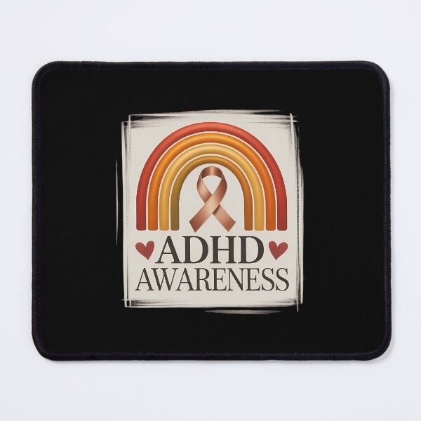 Item preview, ADHD Awareness Bleached Rainbow Orange Ribbon designed and sold by WalshDrawnLaugh.