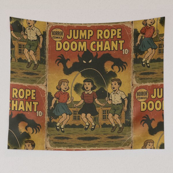 Item preview, Jump Rope Doom Chant - Vintage Horror Art designed and sold by bapupa.
