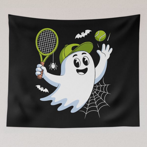 Item preview, Ghost Playing Tennis Funny Halloween designed and sold by WalshDrawnLaugh.