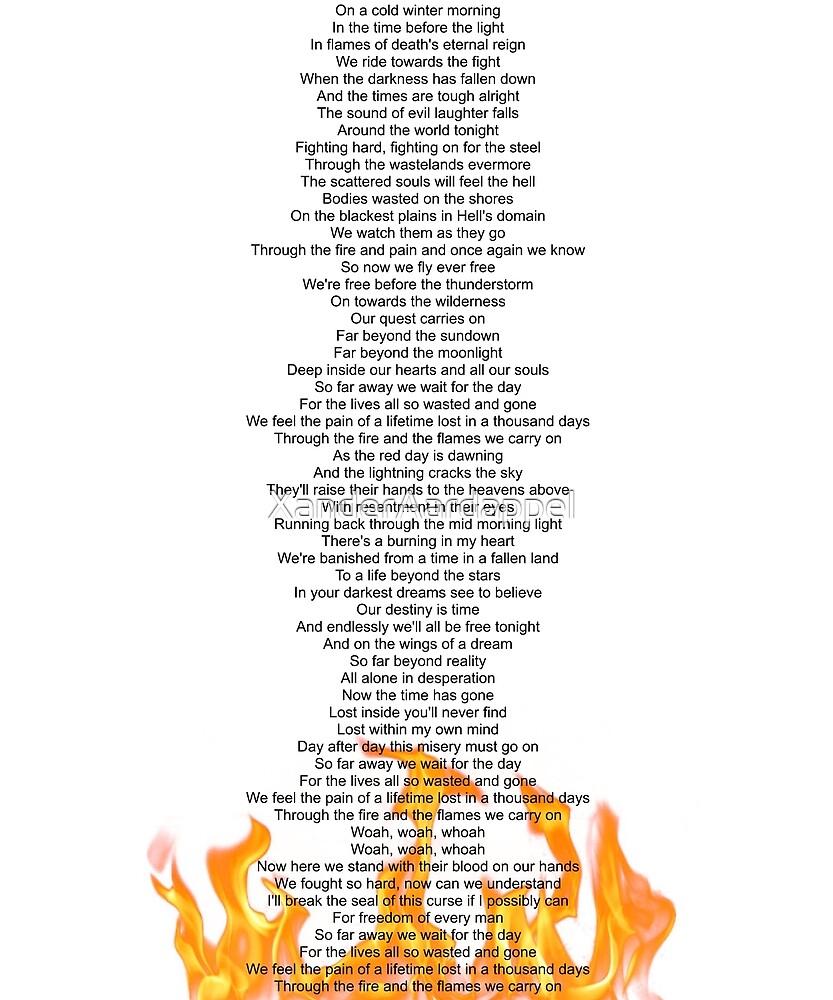 Through The Fire And The Flames Lyrics By Xanderaardappel Redbubble