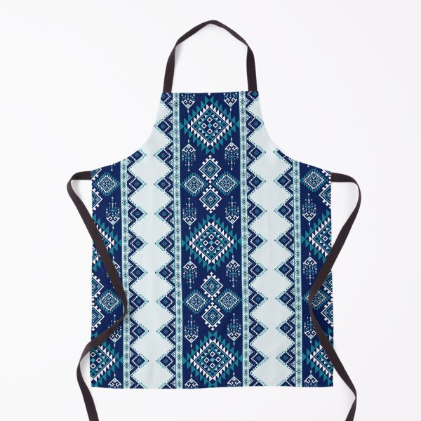 Item preview, Vintage Blue Tribal Diamond Geometric Pattern with Ethnic Decorative Elements for Textile and Wallpaper designed and sold by Jukclassic.