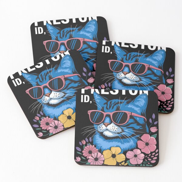 Item preview, Preston Idaho Cat Wearing Sunglasses and Flowers designed and sold by ConceptualVibes.