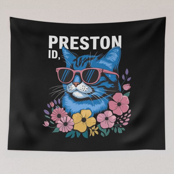 Item preview, Preston Idaho Cat Wearing Sunglasses and Flowers designed and sold by ConceptualVibes.