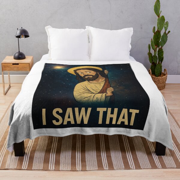Item preview, Funny Cosmic Jesus Meme "I Saw That" – Christian Humor Space Design designed and sold by TrendyTeeCenter.