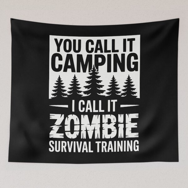 Item preview, Zombie Funny Camping Halloween Joke designed and sold by WalshDrawnLaugh.