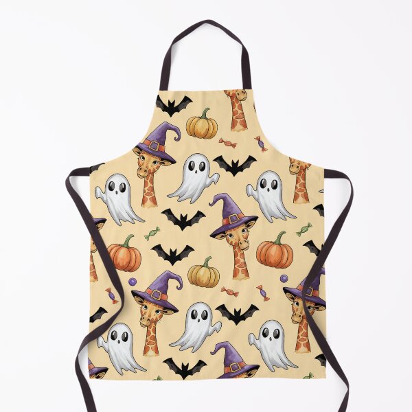 Item preview, Cute Giraffe Halloween Pattern – Whimsical Giraffe in Halloween Scene with Pumpkins, Ghosts & Candy designed and sold by YourSocialBae.