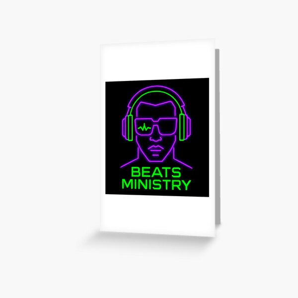 Beats Ministry Tale Teller Club Orchestra Neon Logo Greeting Card