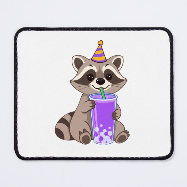 Item preview, Raccoon Boba Tea Milk Party Hat happy birthday kawaii gift funny christmas happy designed and sold by CheeseBlueprint.