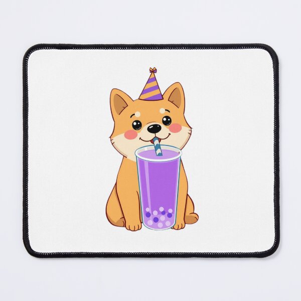 Item preview, Shiba Inu Boba Tea Milk Party Hat happy birthday kawaii gift funny christmas happy designed and sold by CheeseBlueprint.