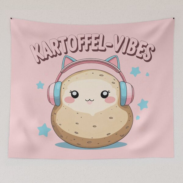 Item preview, Potato Vibes – Cute Kawaii Potato with Cat Ears and Headphones designed and sold by jelonkaa.