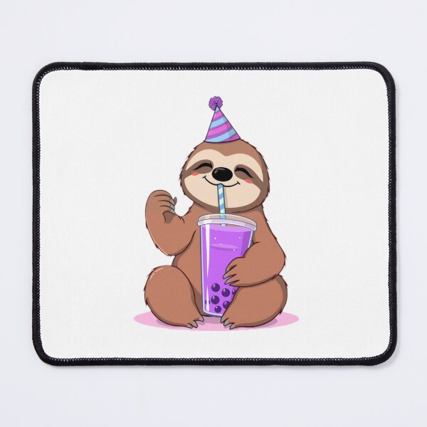 Item preview, Sloth Boba Tea Milk Party Hat happy birthday kawaii gift funny christmas happy designed and sold by CheeseBlueprint.