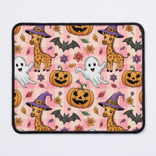 Item preview, Cute Giraffe Halloween Pattern - Adorable Giraffe in Halloween Costume with Pumpkins, Ghosts & Bats designed and sold by YourSocialBae.