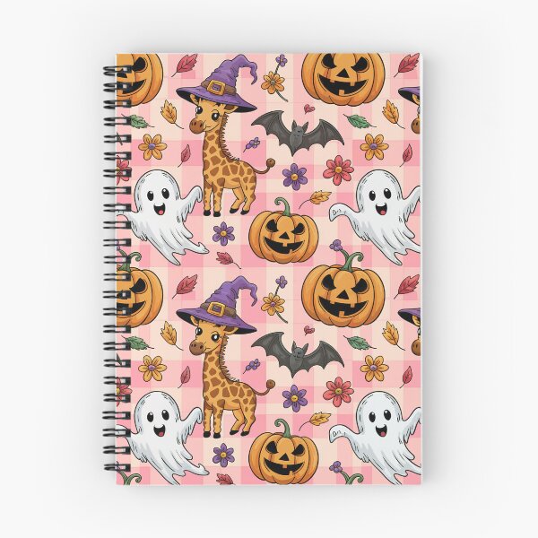 Item preview, Cute Giraffe Halloween Pattern - Adorable Giraffe in Halloween Costume with Pumpkins, Ghosts & Bats designed and sold by YourSocialBae.