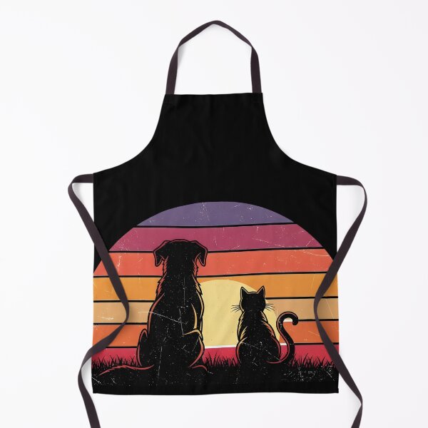 Item preview, Dog and Cat Watching Sunset – Retro Vintage Pet Silhouette Design designed and sold by fawzimorsy.