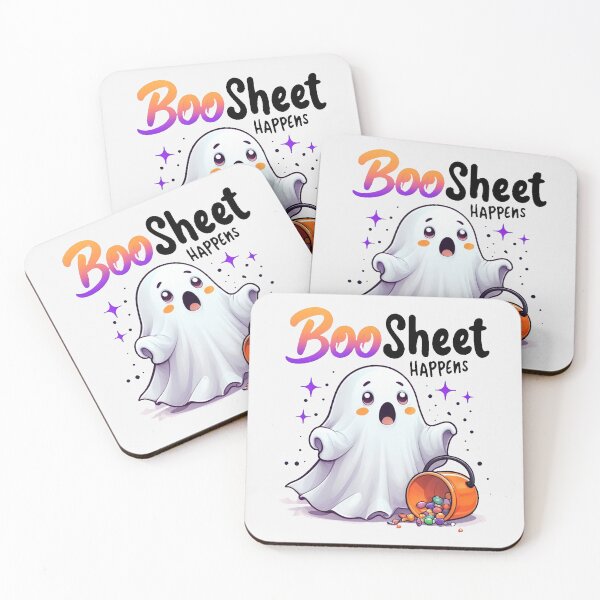 Item preview, BooSheet Happens Funny Halloween Cute Ghost designed and sold by AmabelleAtelier.