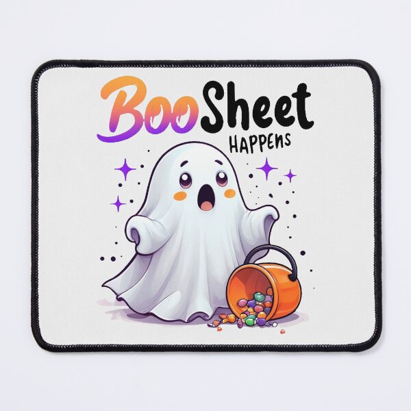 Item preview, BooSheet Happens Funny Halloween Cute Ghost designed and sold by AmabelleAtelier.