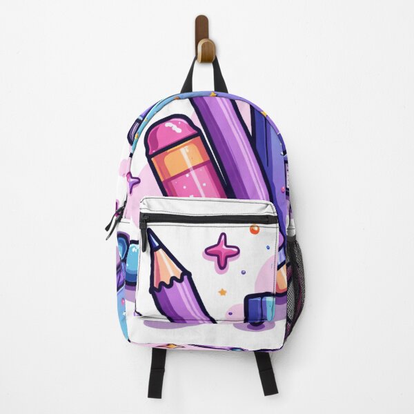 Item preview, Kawaii School Supplies Illustration – Cute Notebook, Pencil, Scissors, and Eraser in Glitter Pastel Style designed and sold by Mimoshi ⭐⭐⭐⭐⭐.