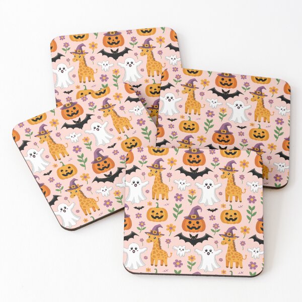 Item preview, Cute Giraffe Halloween Pattern - Adorable Giraffe in Halloween Costume with Pumpkins, Ghosts & Bats designed and sold by YourSocialBae.