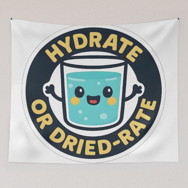 Item preview, Hydrate or Dried-rate Sticker – Funny Water Reminder designed and sold by MonStock.