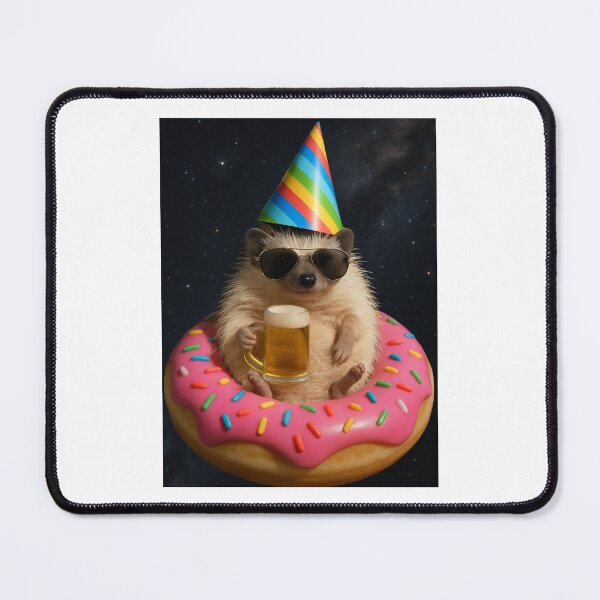 Item preview, Hedgehog in Galaxy beer donut happy birthday kawaii gift christmas designed and sold by CheeseBlueprint.