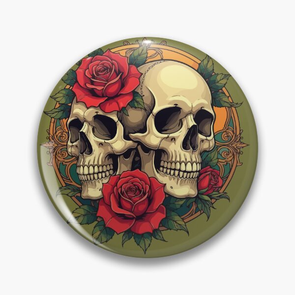Item preview, Skull Faces With Red Roses designed and sold by taiche.