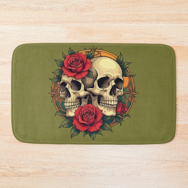 Item preview, Skull Faces With Red Roses designed and sold by taiche.