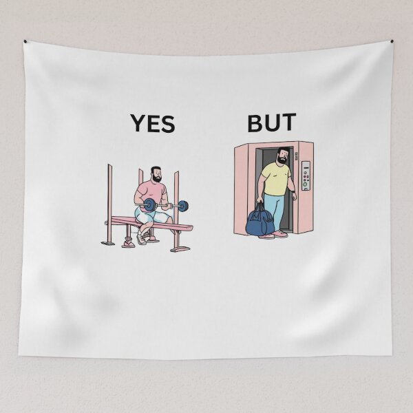 Item preview, Yes But Gym Version - Thanksgiving, Christmas And Birthday Party Gift Ideas for Classic Memes Lovers and Fans designed and sold by Memeing Everything.