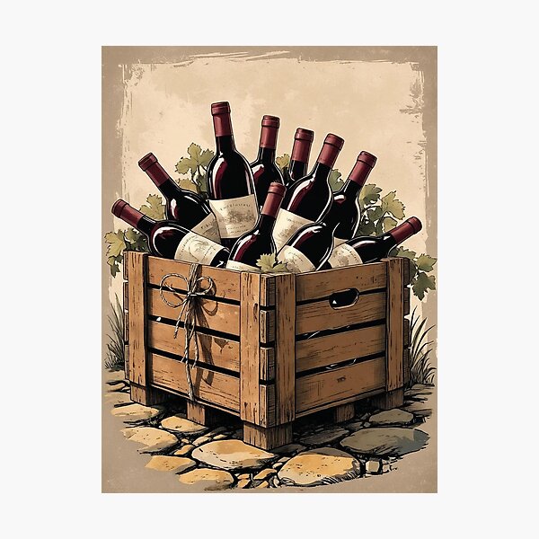 Item preview,  Bottles of the Harvest – Rustic Vineyard Crate designed and sold by Deezyned.