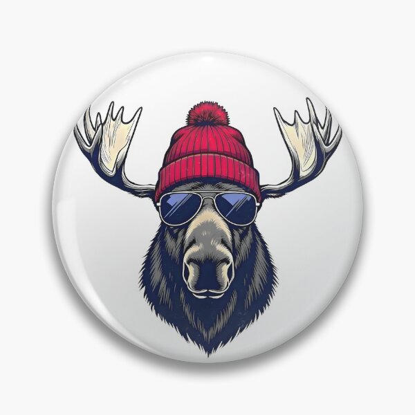 Item preview, Moose Head Wearing Sunglasses Beanie designed and sold by HowToCanadian.