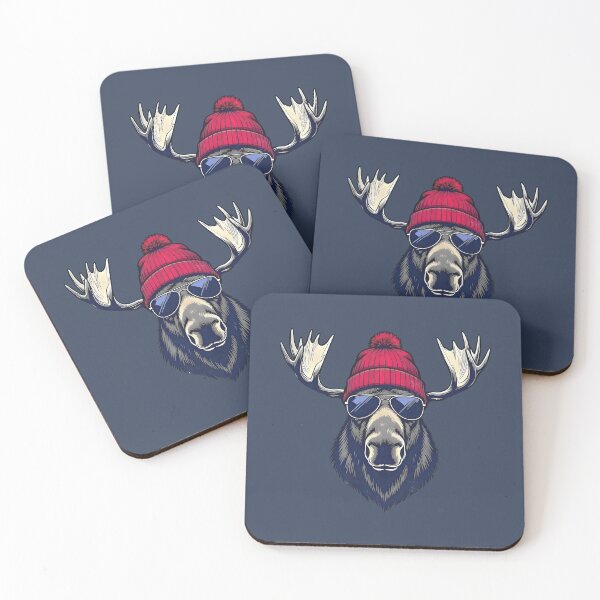 Item preview, Moose Head Wearing Sunglasses Beanie designed and sold by HowToCanadian.