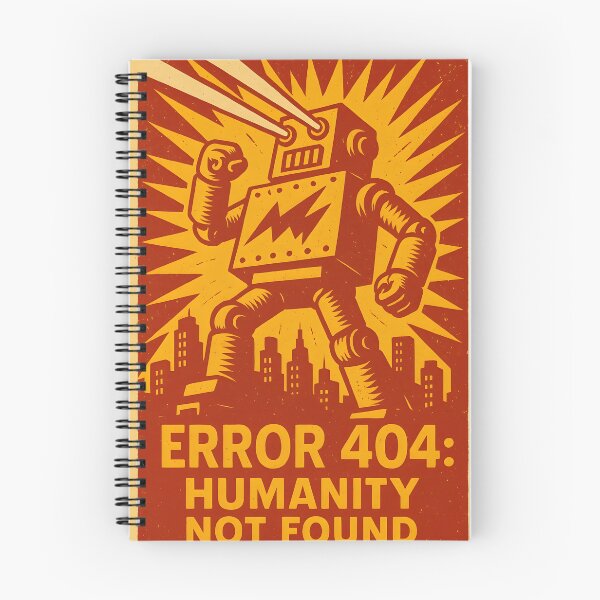 Item preview, Error 404 Humanity Not Found – Retro Robot designed and sold by RobotAIArt.