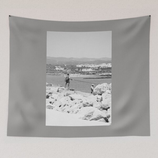 Item preview, Fishing Tavira Black And White designed and sold by eddiebarronshop.